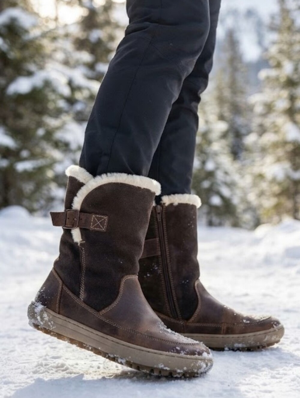 Birkenstock Women Tall Insulated Fur Lined Leather Boots Shoes Sz 38/7 Regular
